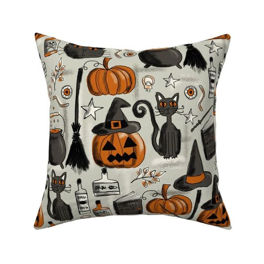 Discover Spooky Throw Pillow