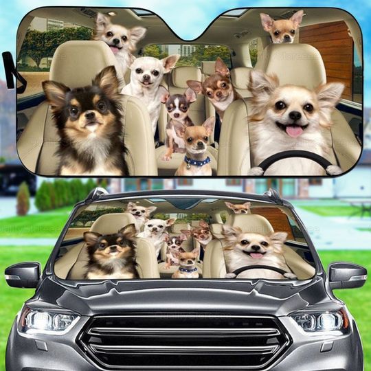 Discover Funny Chihuahua Car Sunshade