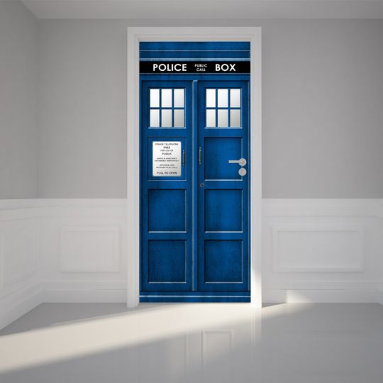 Discover Door Wall Sticker Police Call Box Self-adhesive Door Stickers