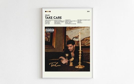 Discover Minimalist Drake Take Care Album art poster