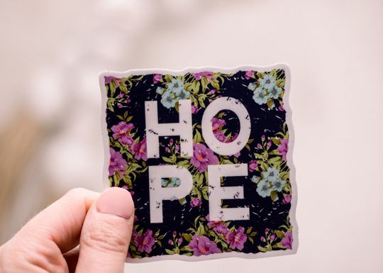 Discover Hope Sticker, Floral Decal, Encouraging Sticker