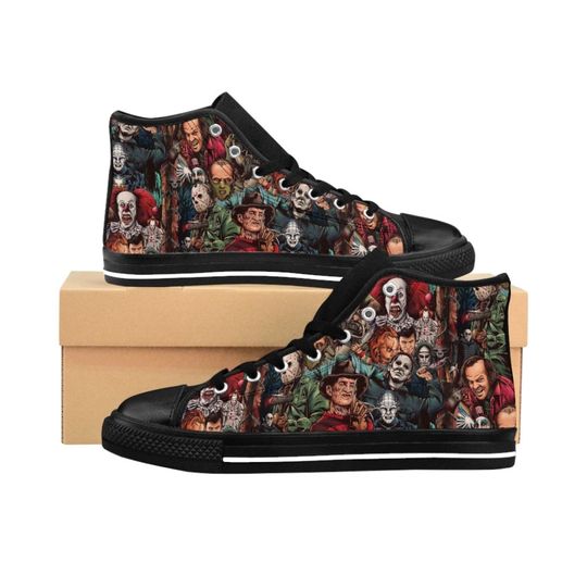 Discover Horror High Top Sneakers, Halloween Shoes, Scary, Spooky