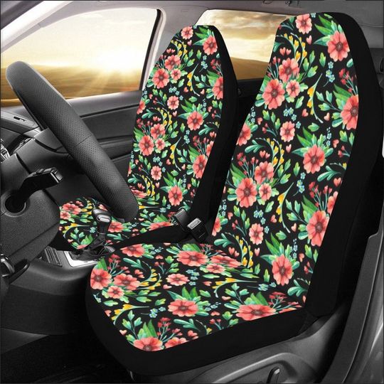 Discover Pink Flower Car Seat Covers