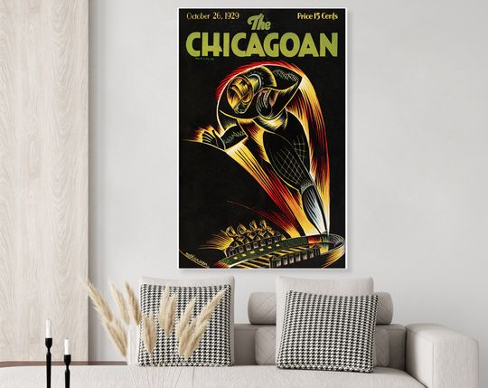 Discover The Chicagoan 1920's Chicago Bear Football Vintage Poster