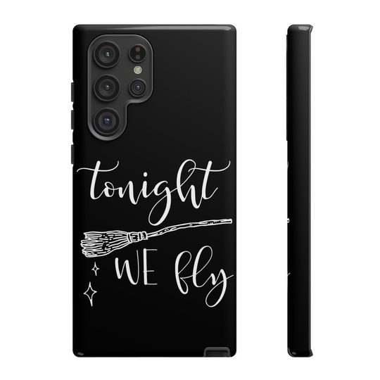 Discover Tonight We Fly Witch Broomstick Black and White Iphone Case