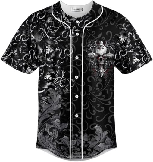 Discover Ghost Cross Skull Baseball Jersey Baseball Jersey