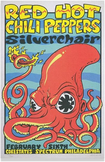 Discover Red Hot Chili Peppers Philadelphia Concert Rock Poster, Music Poster, RHCP Poster