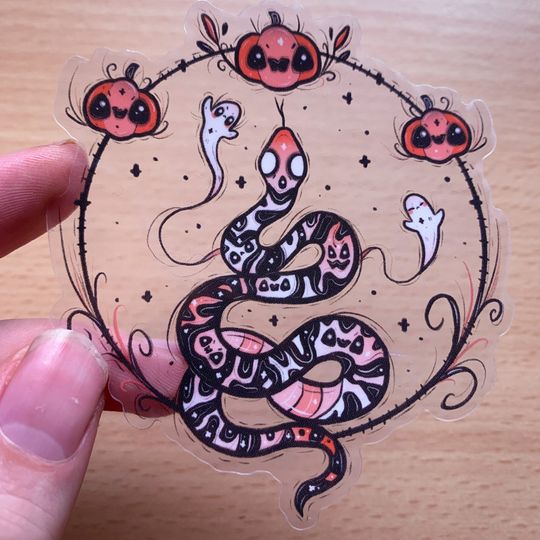 Discover Pumpkin Snake Transparent Sticker