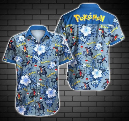 Discover PKM Garchomp Hawaiian Shirt, PKM Unite Hawaiian Shirt