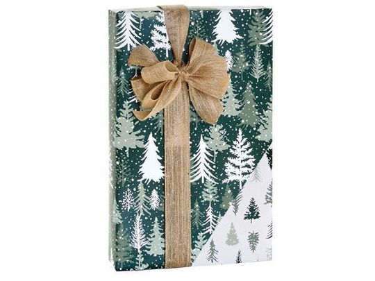 Discover Snowy Pines Reversible Holiday Glossy Gift Wrapping Paper