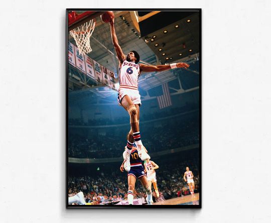 Discover DR J - Julius Erving Dunk Basketball Silk Poster Wall Decor