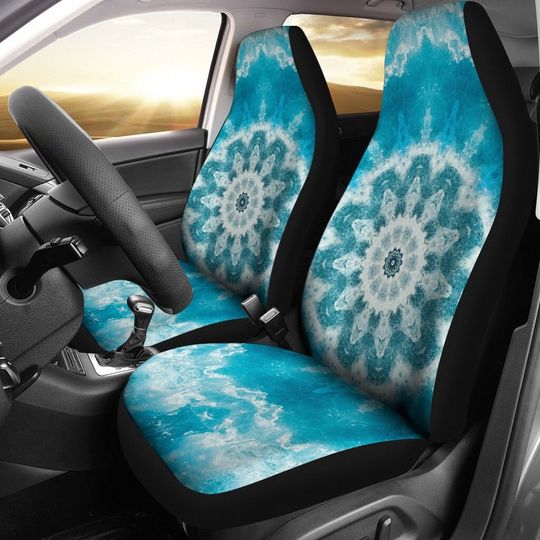 Discover Blue Green Teal Mandala Ocean Waves Car Seat Covers