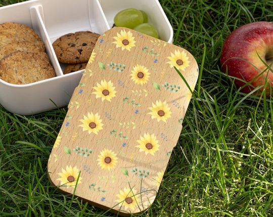 Discover Sunflower Watercolor Floral Bento Box - Lunch Container