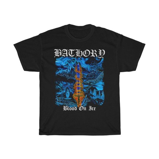 Discover Bathory T-Shirt, Bathory - Blood on Ice, Black Metal T-shirt