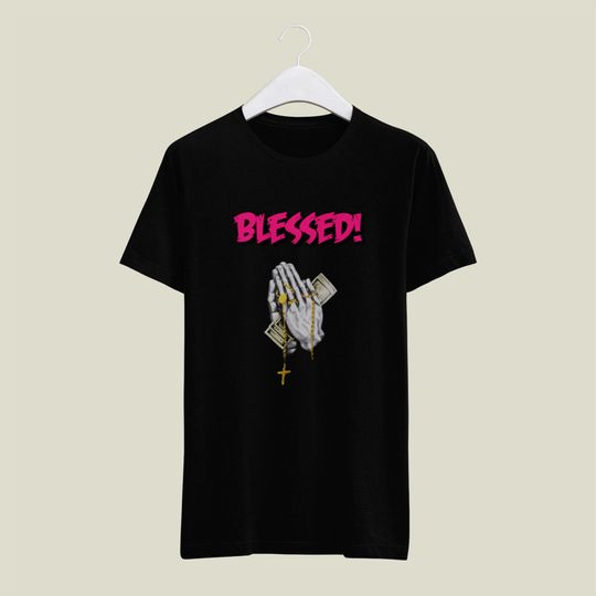 Discover Blessed Prayer Hands | Heavy Cotton Tee | Hip Hop Tshirt