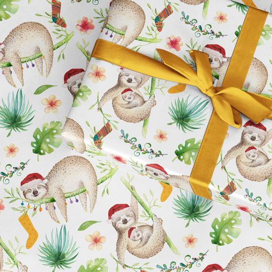 Discover Sloth Christmas Wrapping Paper