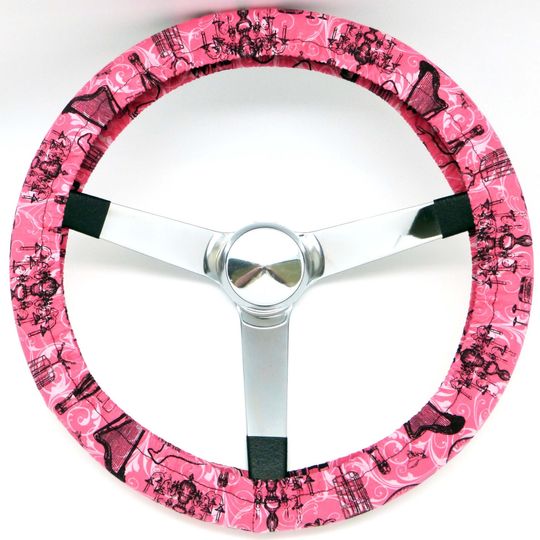 Discover Pink Paris Design Steering Wheel Cover