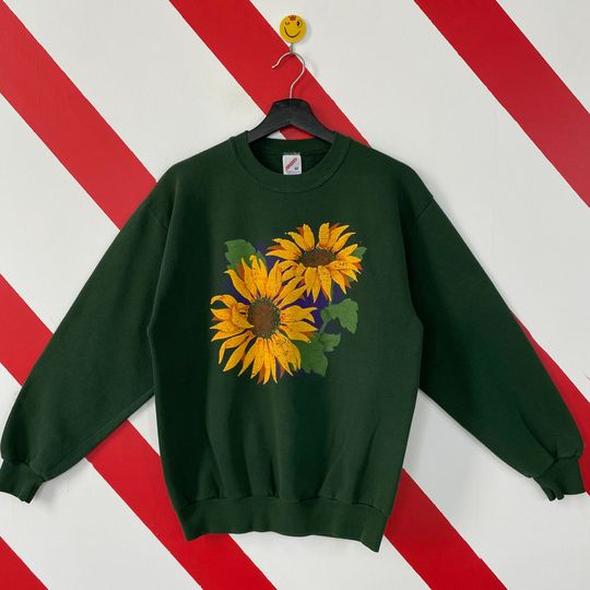 Discover Vintage 90s Sunflower Sweatshirt