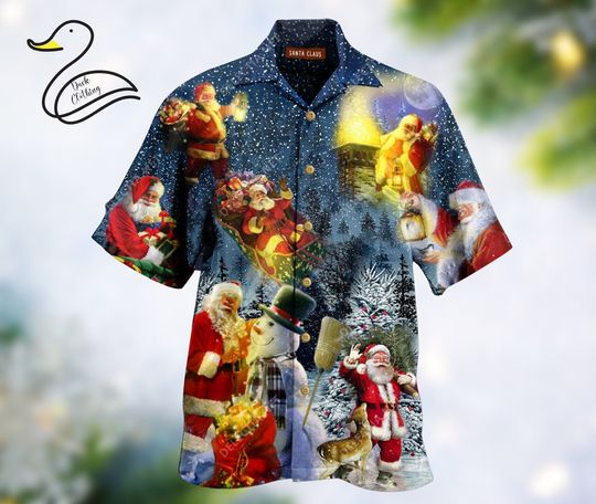 Discover Magical Christmas Santa Claus Hawaiian 3D Hawaii Shirt