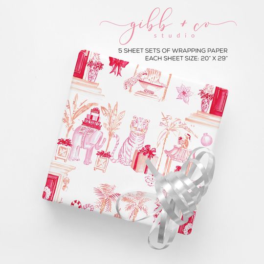 Discover Pink Christmas wrapping paper