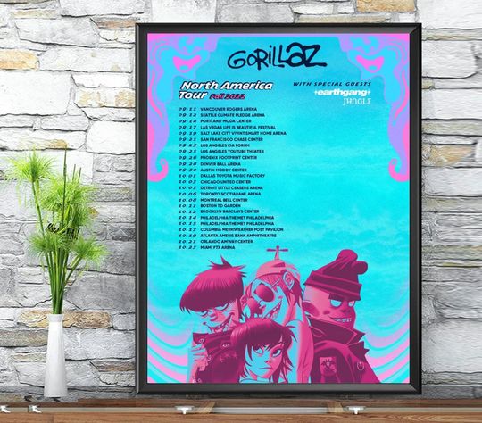 Discover Gorillaz North America Tour 2022 Poster