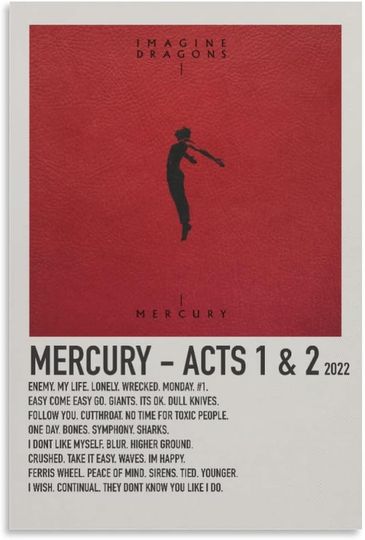 Discover Mercury - Acts 1 & 2 2022 Imagine Dragons Poster, Wall Decorative Art