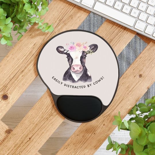 Discover Cow Mouse Pad With Wrist Rest