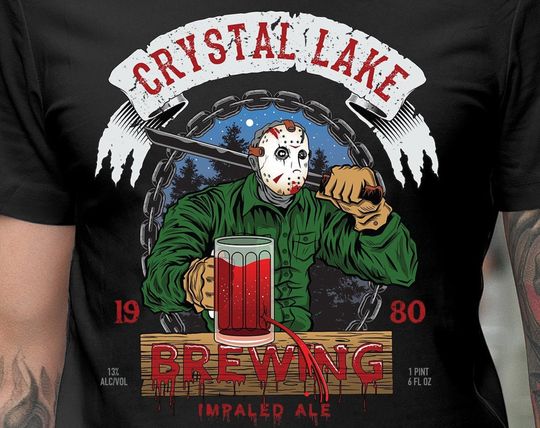 Discover HORROR T Shirt/ Impaled Ale / BEER Label /80's Horror Shirt