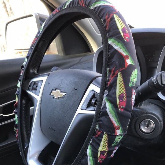 Discover Fishing Lures Steering Wheel Cover