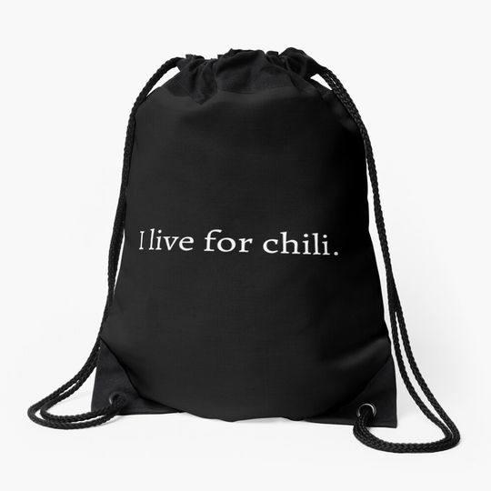 Discover I live for chili Drawstring Bag