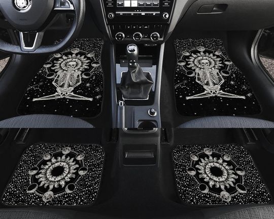 Discover Skull Car Mat, Moon And Sun Mat