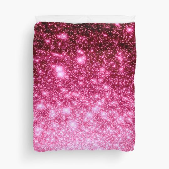 Discover Pink Stars Ombre Duvet Cover