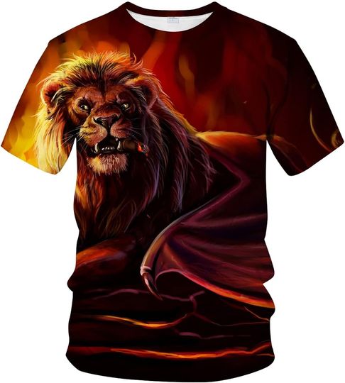Discover Lion 3D Animal Print T-Shirt