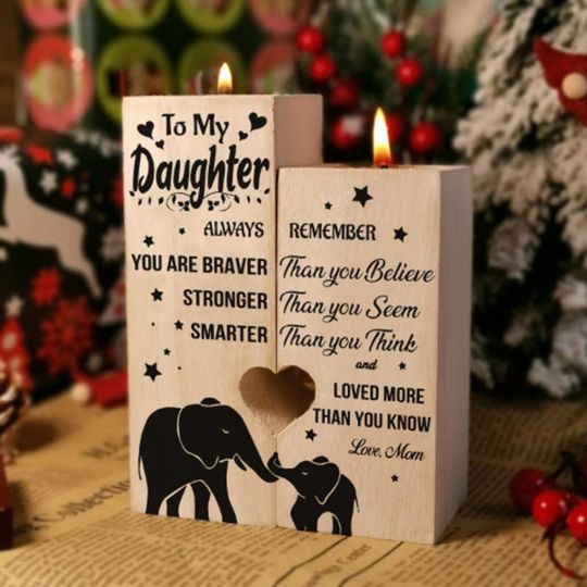 Discover To Daughter Candle Holder Gift From Mom Pair Candle Holder