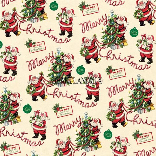 Discover Vintage Merry Christmas Wrapping Wallpaper