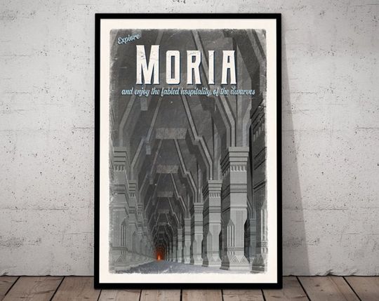 Discover Moria Travel Poster - Lord of the Rings Vintage Travel Poster