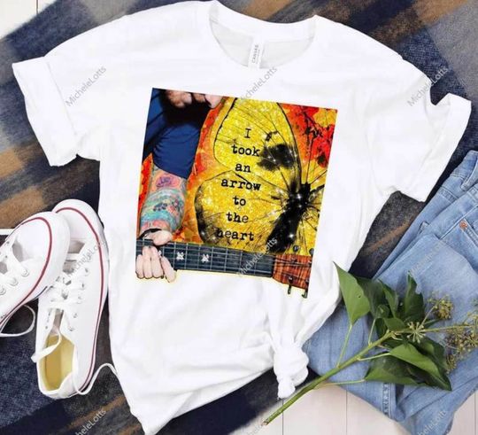 Discover i took an arrow to the heart ed sheeran butterfly unisex shirt
