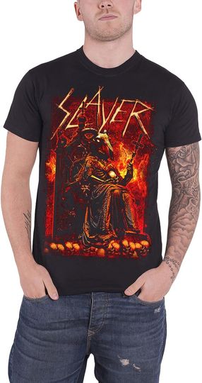 Discover Slayer T-Shirt Goat Skull Band Logo Shirt