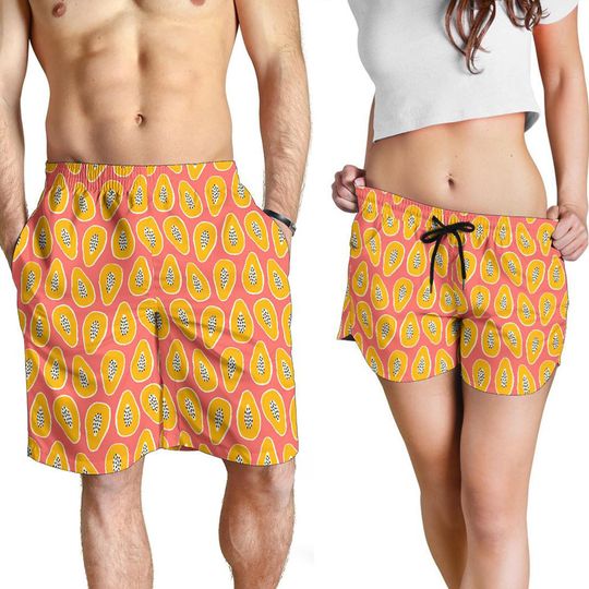 Discover Papaya Shorts - Papaya Pattern Swim Shorts