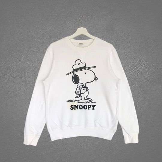 Discover Vintage Snoopy Sweatshirt All Over Print Crewneck Jumper Pullover Sweater