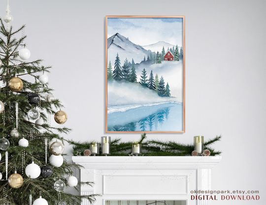 Discover Printable Wall Art, Winter Landscape Winter  poster