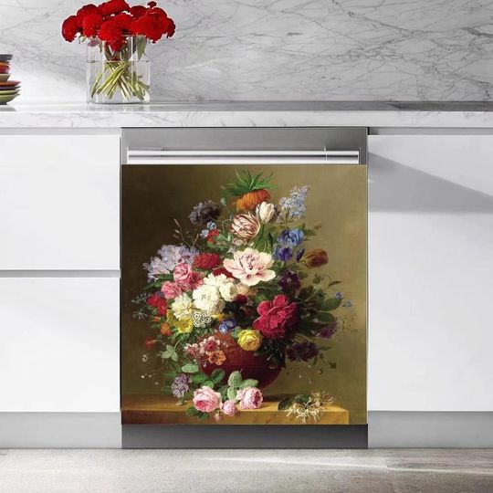 Discover Tup Palace Beautiful Flowers Art Oil Painting Kitchen Decor Dishwasher Cover
