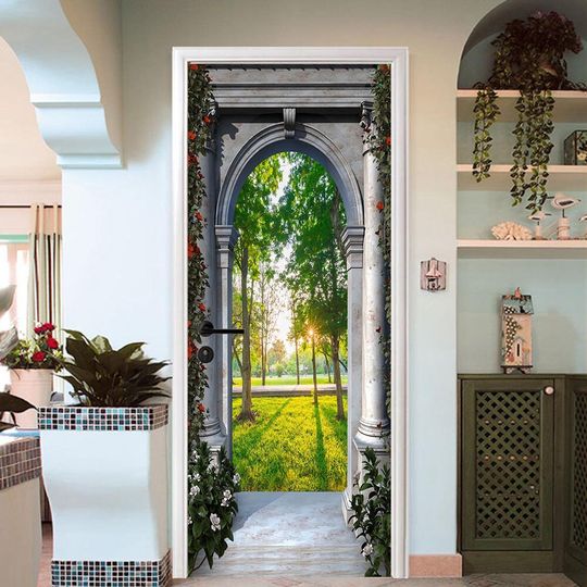 Discover 3D Forest Self-adhesive Door Stickers