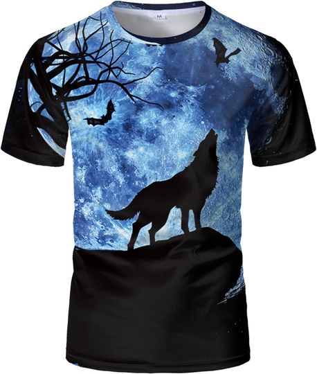 Discover Animal Wolf Casual Loose Animal 3D T-Shirt