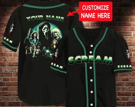 Discover Scream Baseball Jersey custom name, Halloween Baseball Jersey