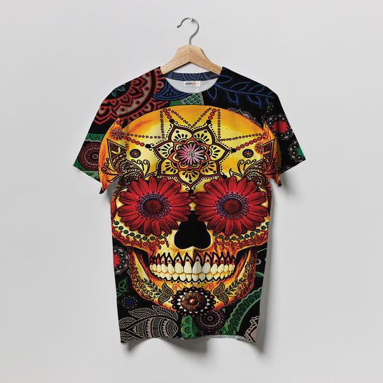 Discover Day Of The Dead Sugar Skull T-Shirt | Printed Graphic Tees