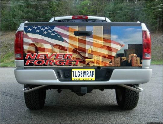 Discover American Flag 9/11 Never Forget VinyTruck Bed Decal