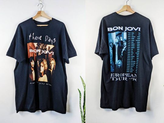 Discover Vintage Bon Jovi 1996 Tour Merch T-shirt Double Side