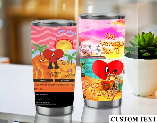 Discover Bad Bunny 20 oz skinny tumbler | Un verano sin ti | Tumbler
