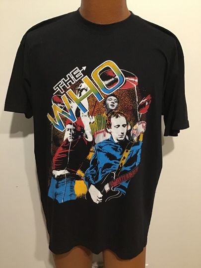 Discover 2006 The Who black shirt, misprint date, double sided Canadian tour shirt